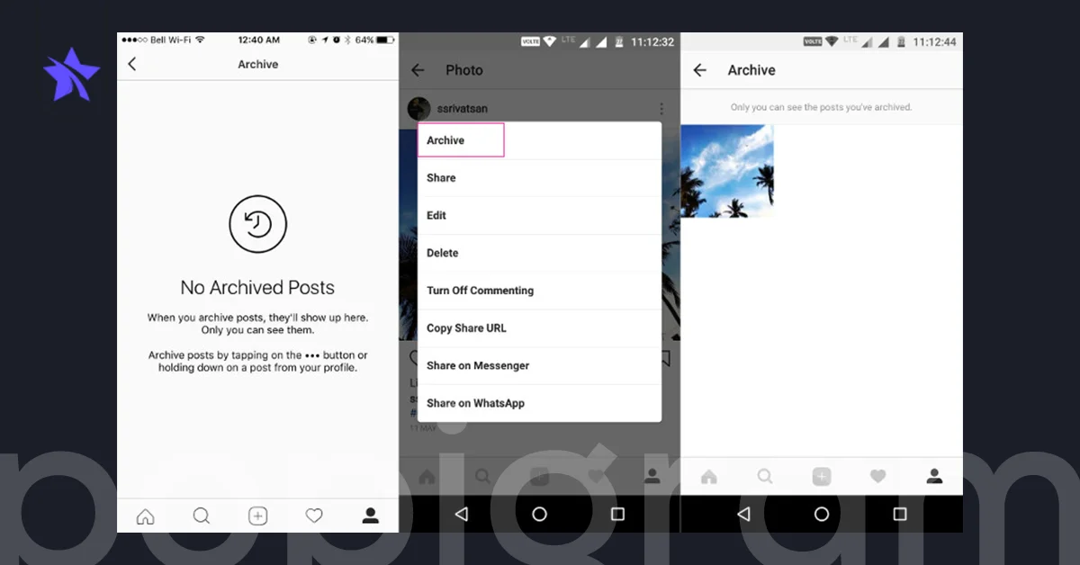 Instagram Gönderi Gizleme Adımları